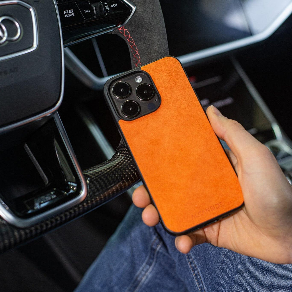 iPhone X & XS - Alcantara Back Cover - Orange