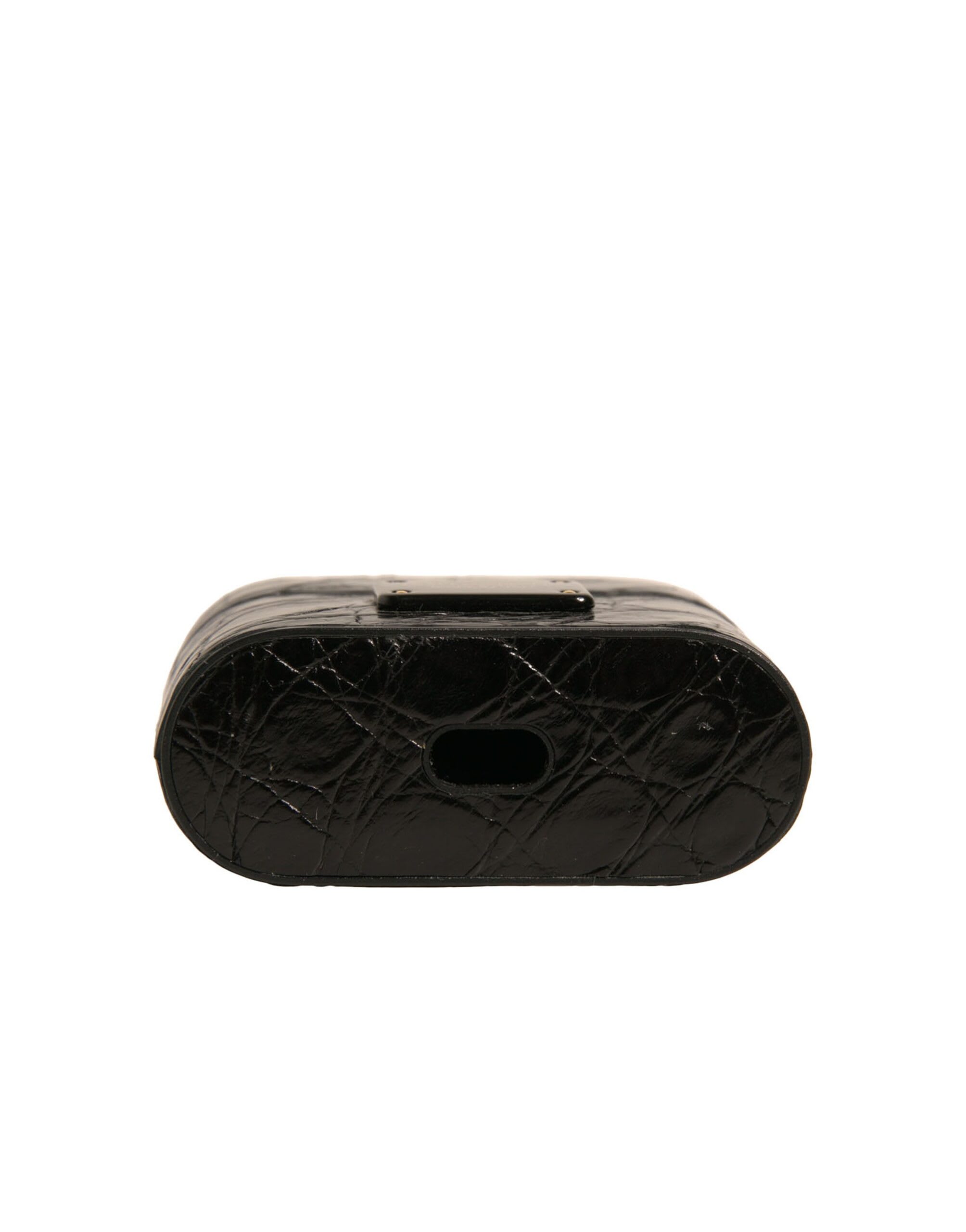 Dolce & Gabbana Leather Metal Logo Plaque Holder Airpods Case