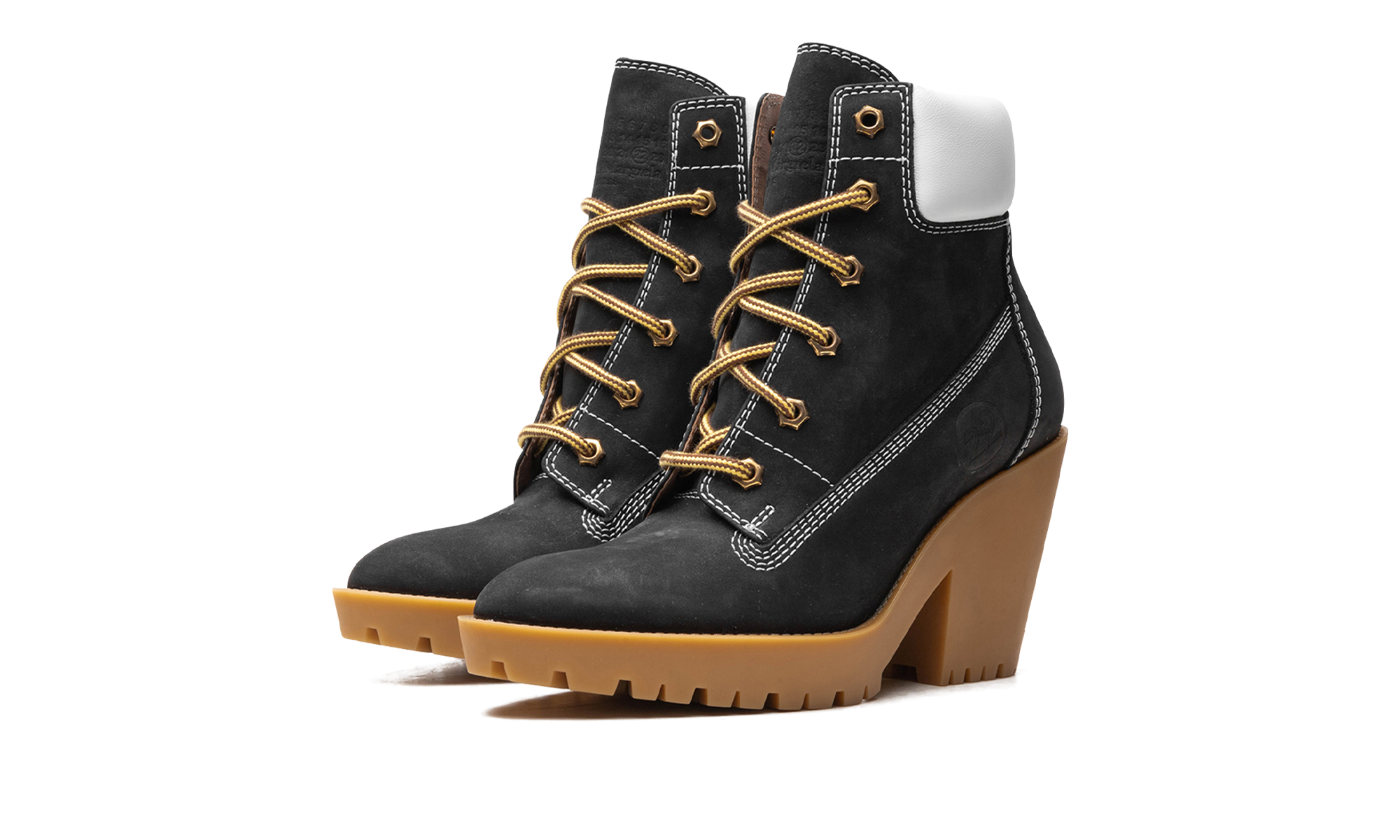 Geschnürte Stiefeletten aus Wildleder "Braun/Gum"