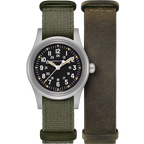 Khaki Field Mechanical 250 | 36mm, Fabric & Leather Straps, Black Dial