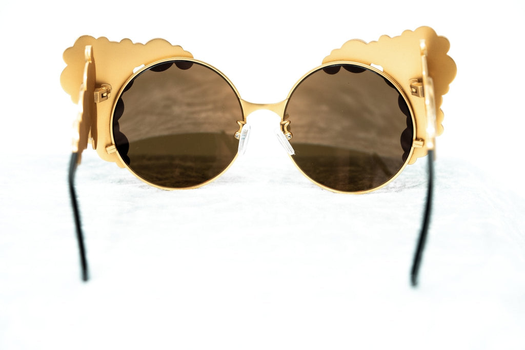 Khaleda And Fahad Ladies Sunglasses Cat Eyes Yellow Gold