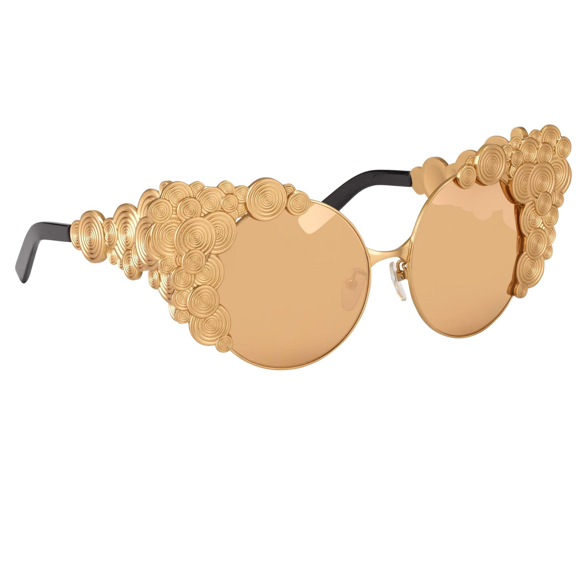 Khaleda And Fahad Ladies Sunglasses Cat Eyes Yellow Gold