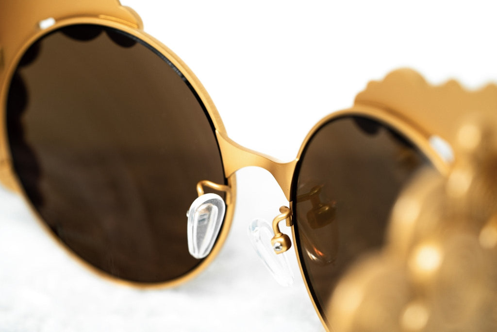 Khaleda And Fahad Ladies Sunglasses Cat Eyes Yellow Gold