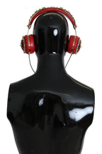 Dolce & Gabbana FRENDS Leather Floral Crystal Headset Women's Headphones