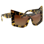 Kokon To Zai Ladies Sunglasses Mask Tortoise Shell and Brown