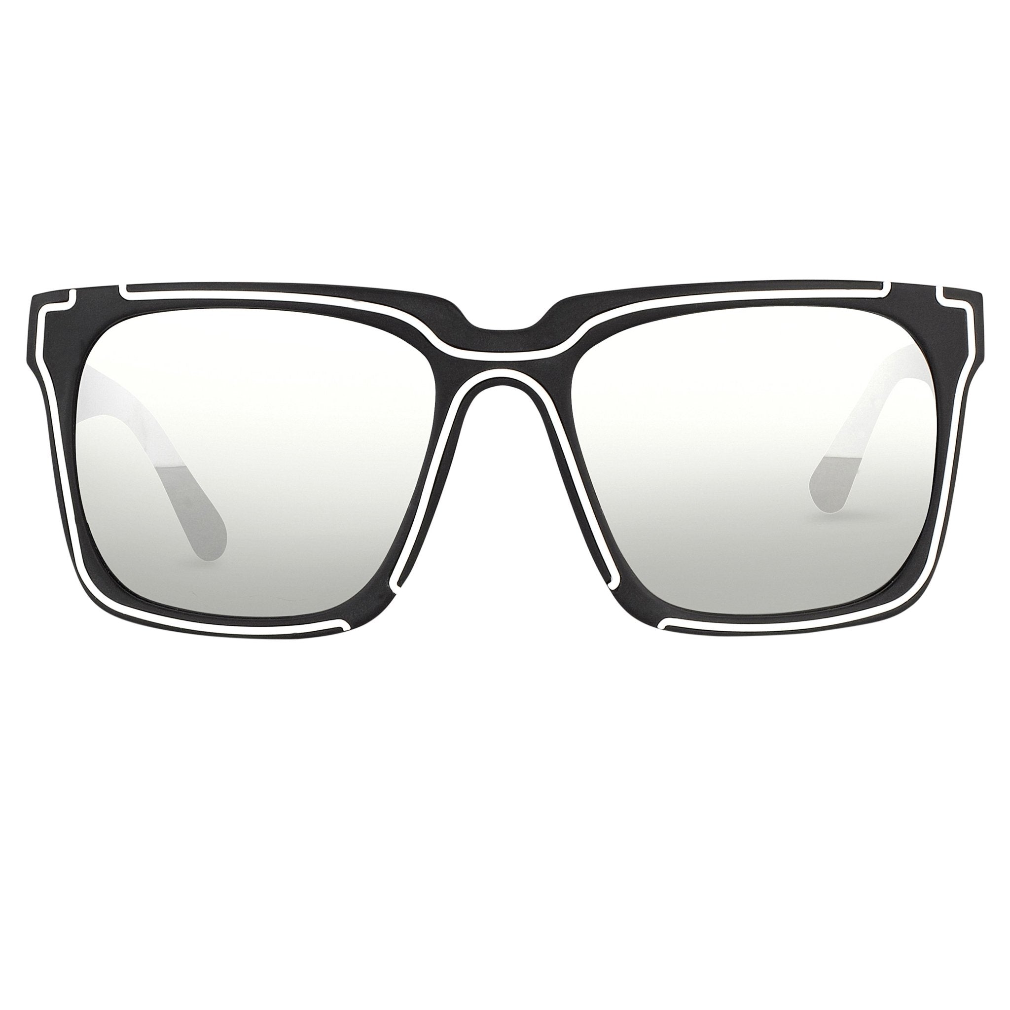 Kokon To Zai Sunglasses D-Frame Black and Silver