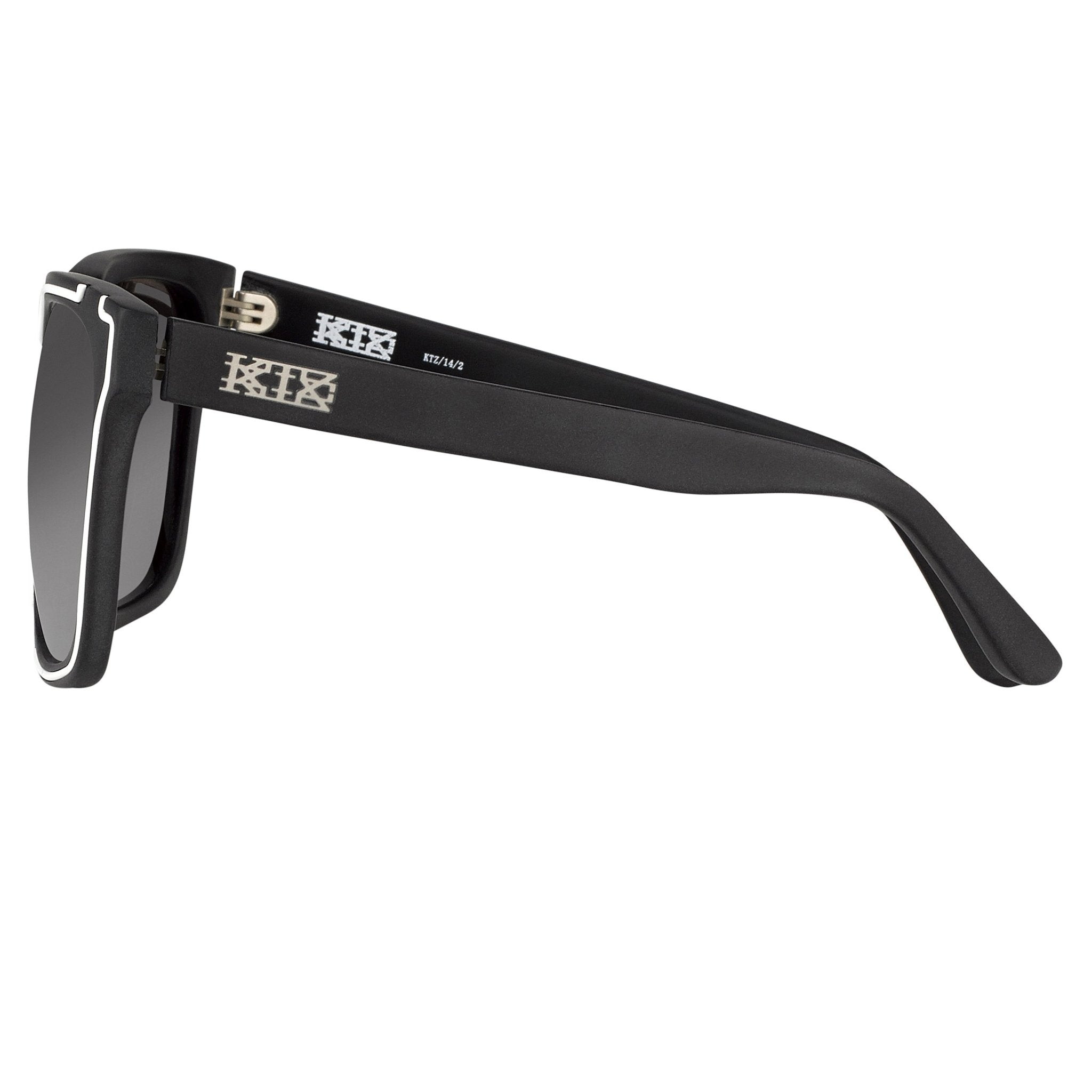 Kokon To Zai Sunglasses D-Frame Black and Silver