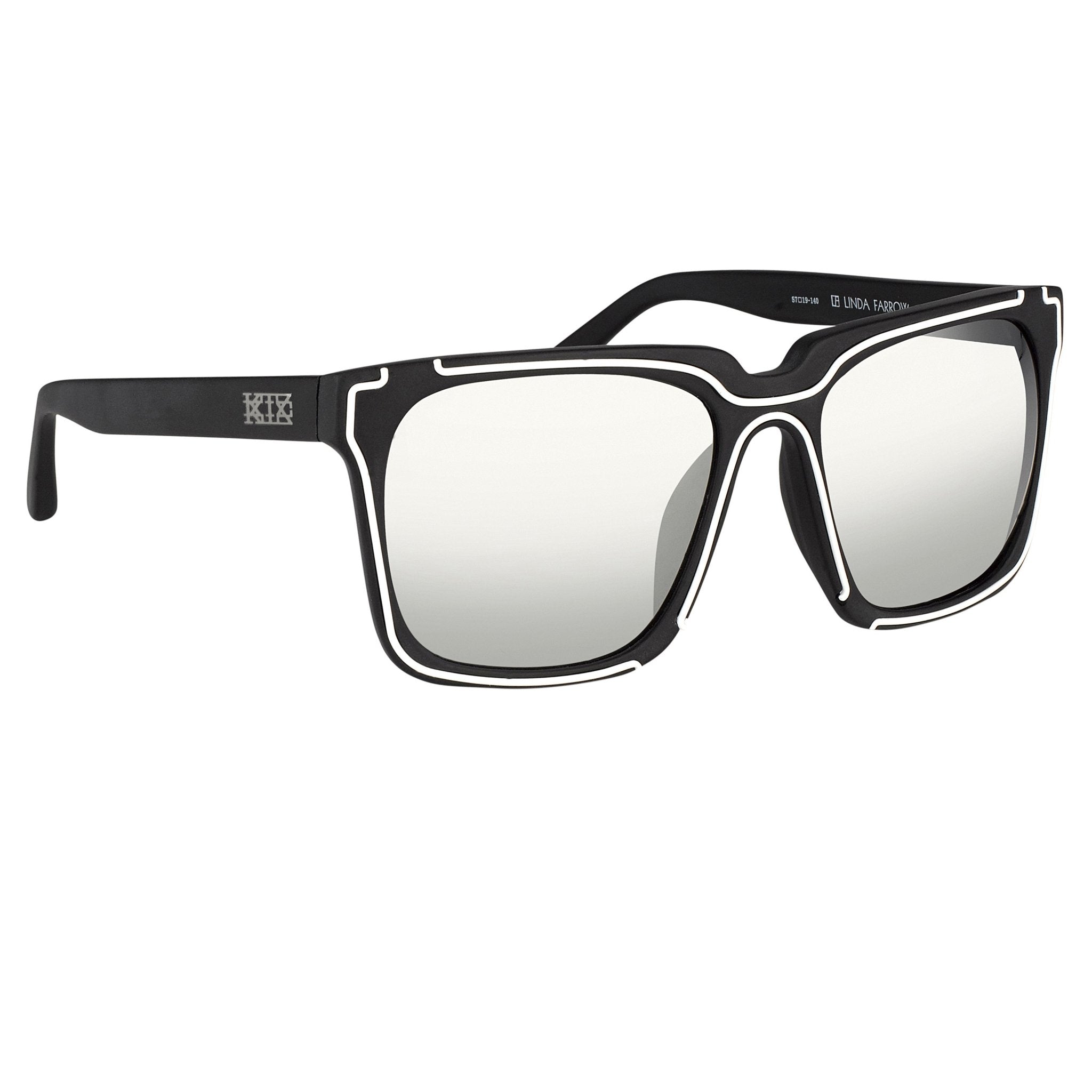 Kokon To Zai Sunglasses D-Frame Black and Silver