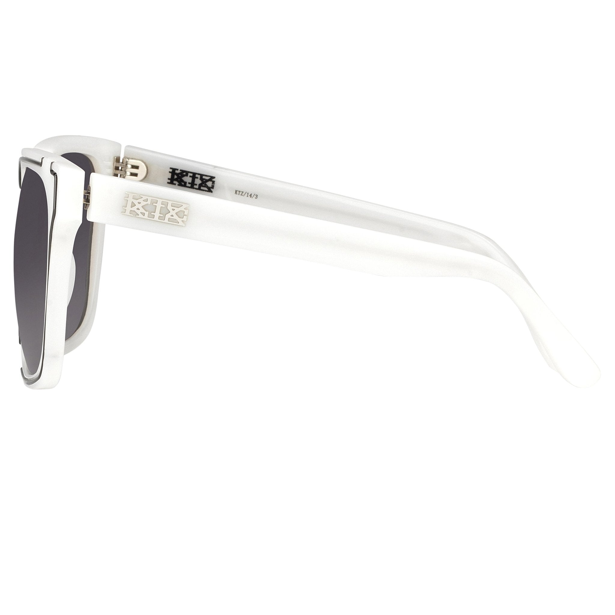 Kokon To Zai Sunglasses D-Frame White and Silver