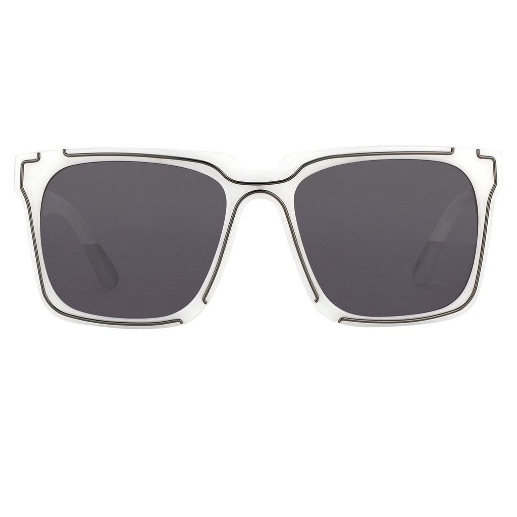 Kokon To Zai Sunglasses D-Frame White and Silver