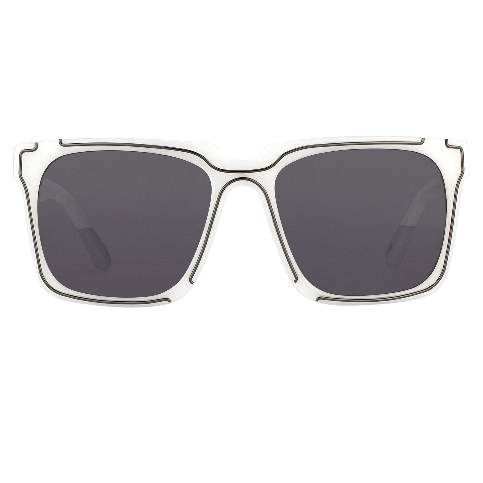 Kokon To Zai Sunglasses D-Frame White and Silver
