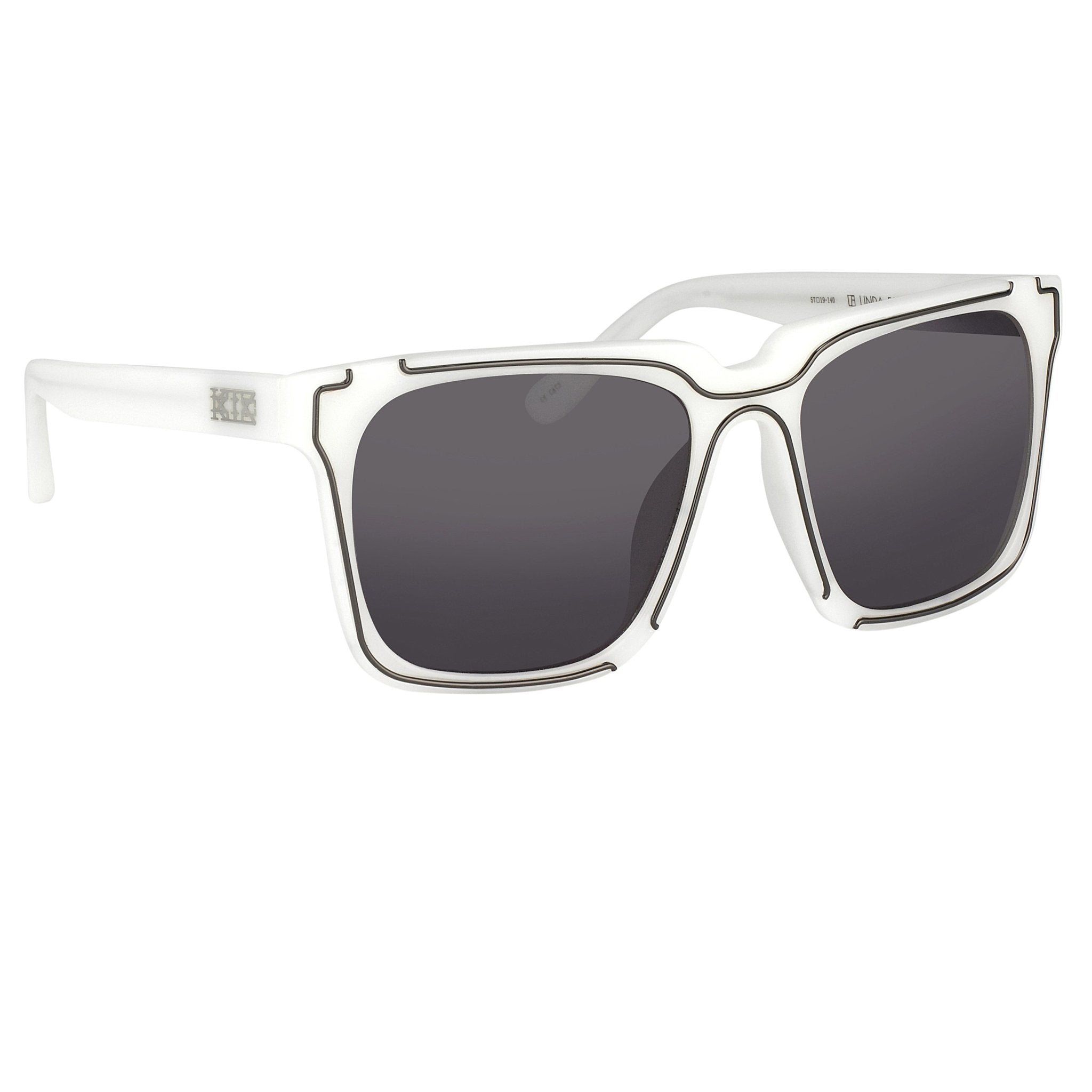 Kokon To Zai Sunglasses D-Frame White and Silver