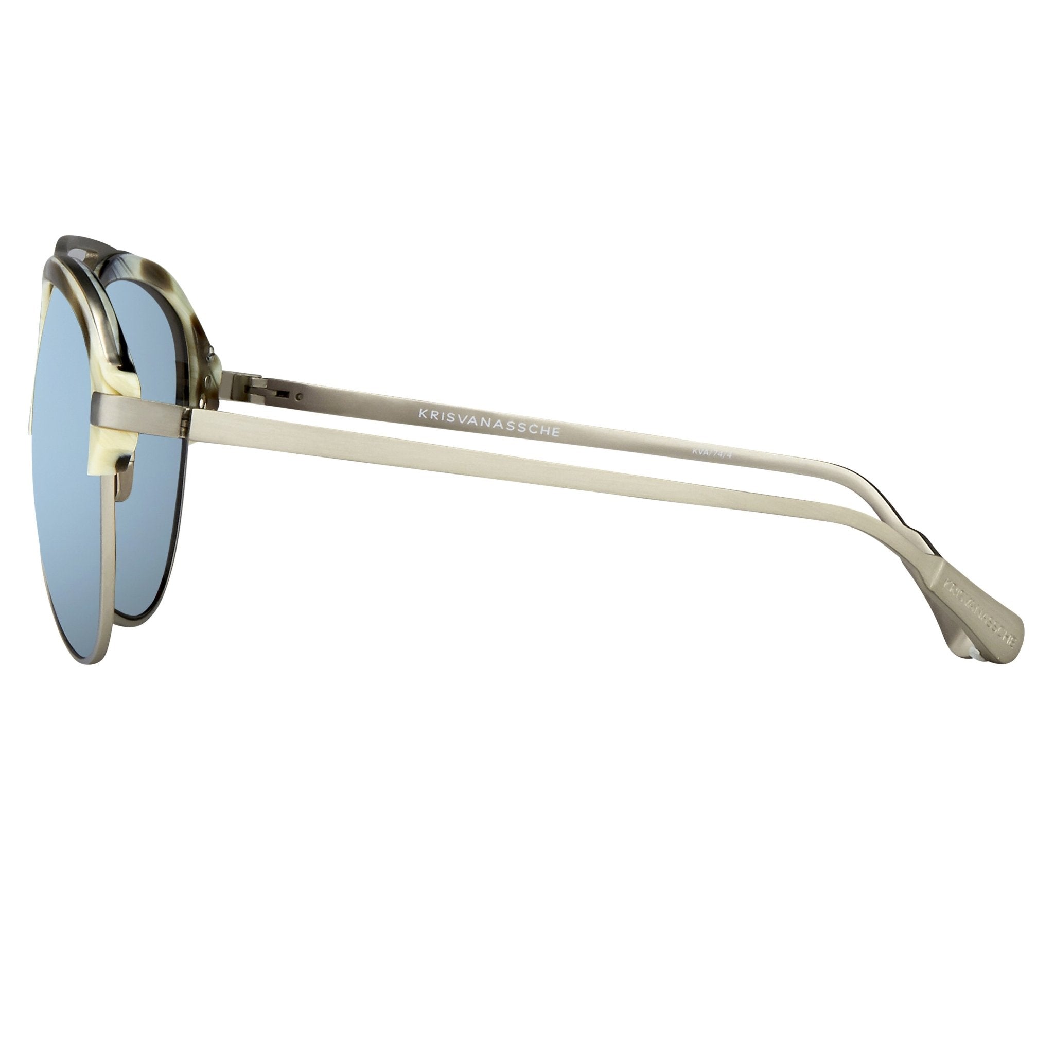 Kris Van Assche Men's Sunglasses Silver and Blue