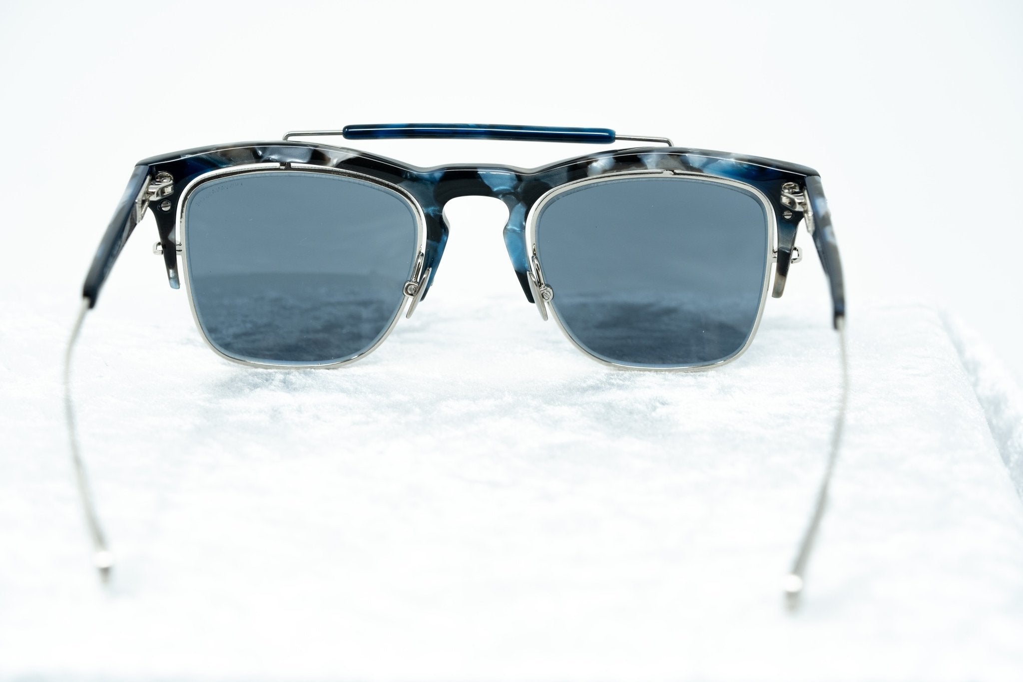 Kris Van Assche Sunglasses D-Frame Black Tortoise and Blue Lenses