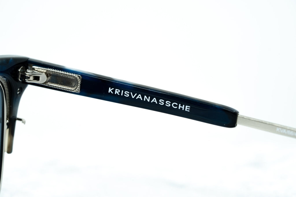 Kris Van Assche Sunglasses D-Frame Black Tortoise and Blue Lenses