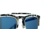 Kris Van Assche Sunglasses D-Frame Black Tortoise and Blue Lenses