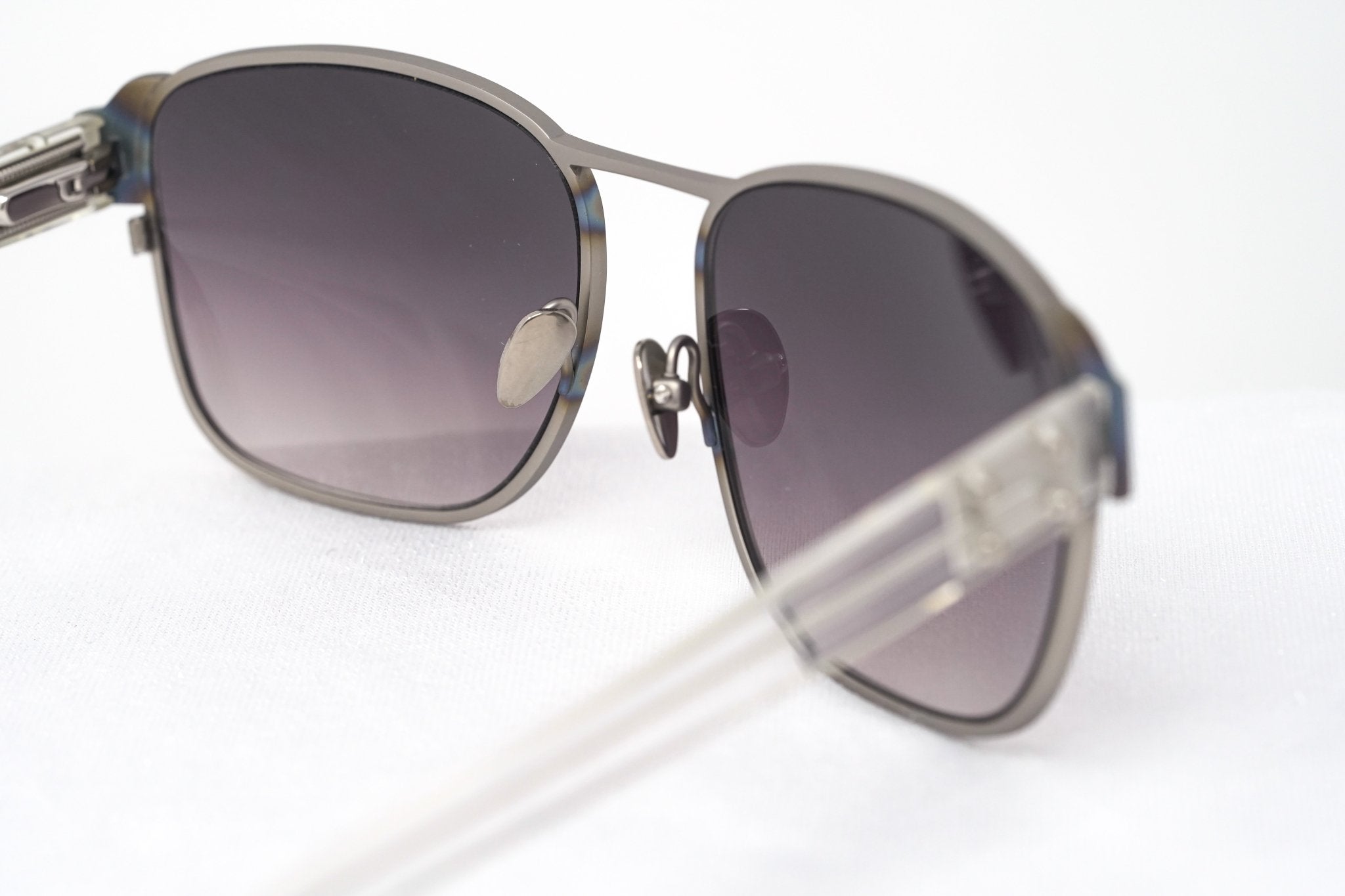 Kris Van Assche Sunglasses D-Frame Iridescent Silver and Purple
