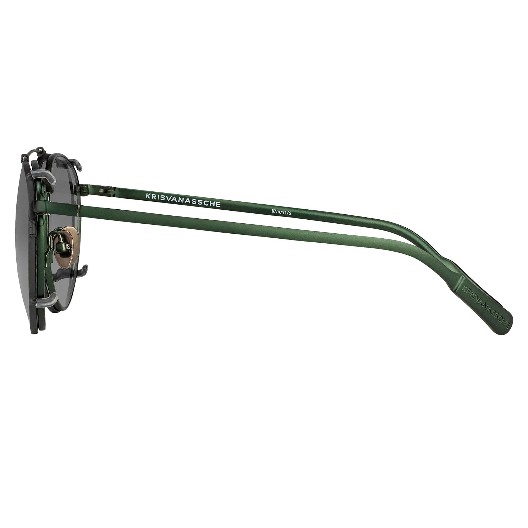 Kris Van Assche Sunglasses Round Green and Gunmetal Grey