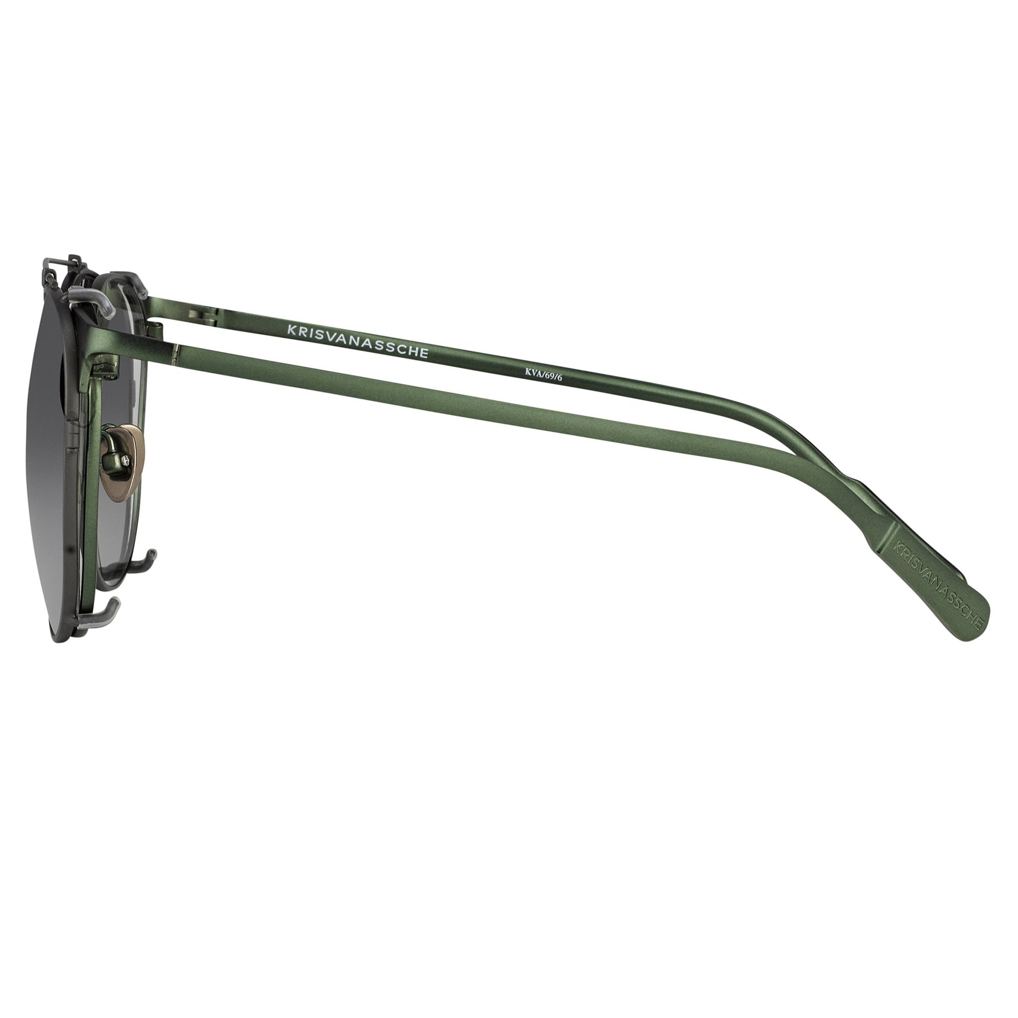 Kris Van Assche Sunglasses Round Green and Flash