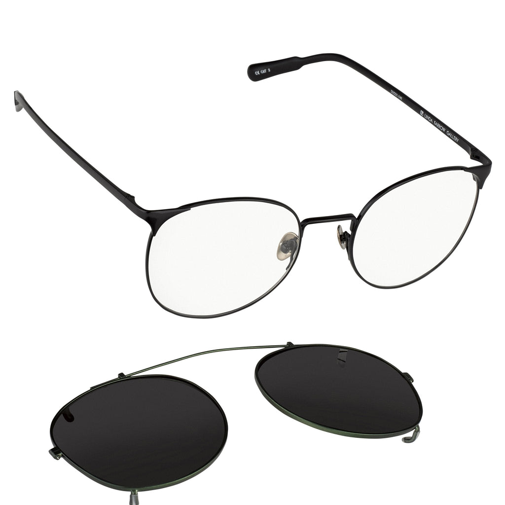 Kris Van Assche Sunglasses Round Shiny Black and Green