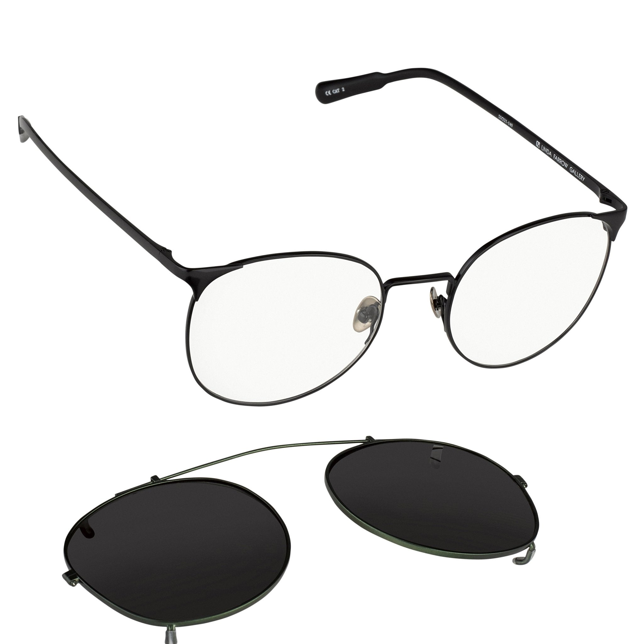 Kris Van Assche Sunglasses Round Shiny Black and Green
