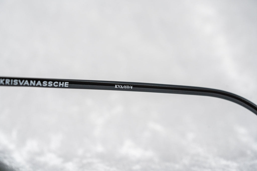 Kris Van Assche Sunglasses Round Shiny Black and Green