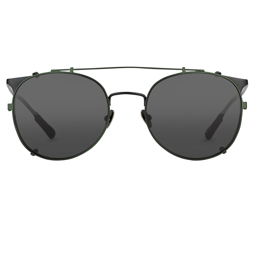 Kris Van Assche Sunglasses Round Shiny Black and Green