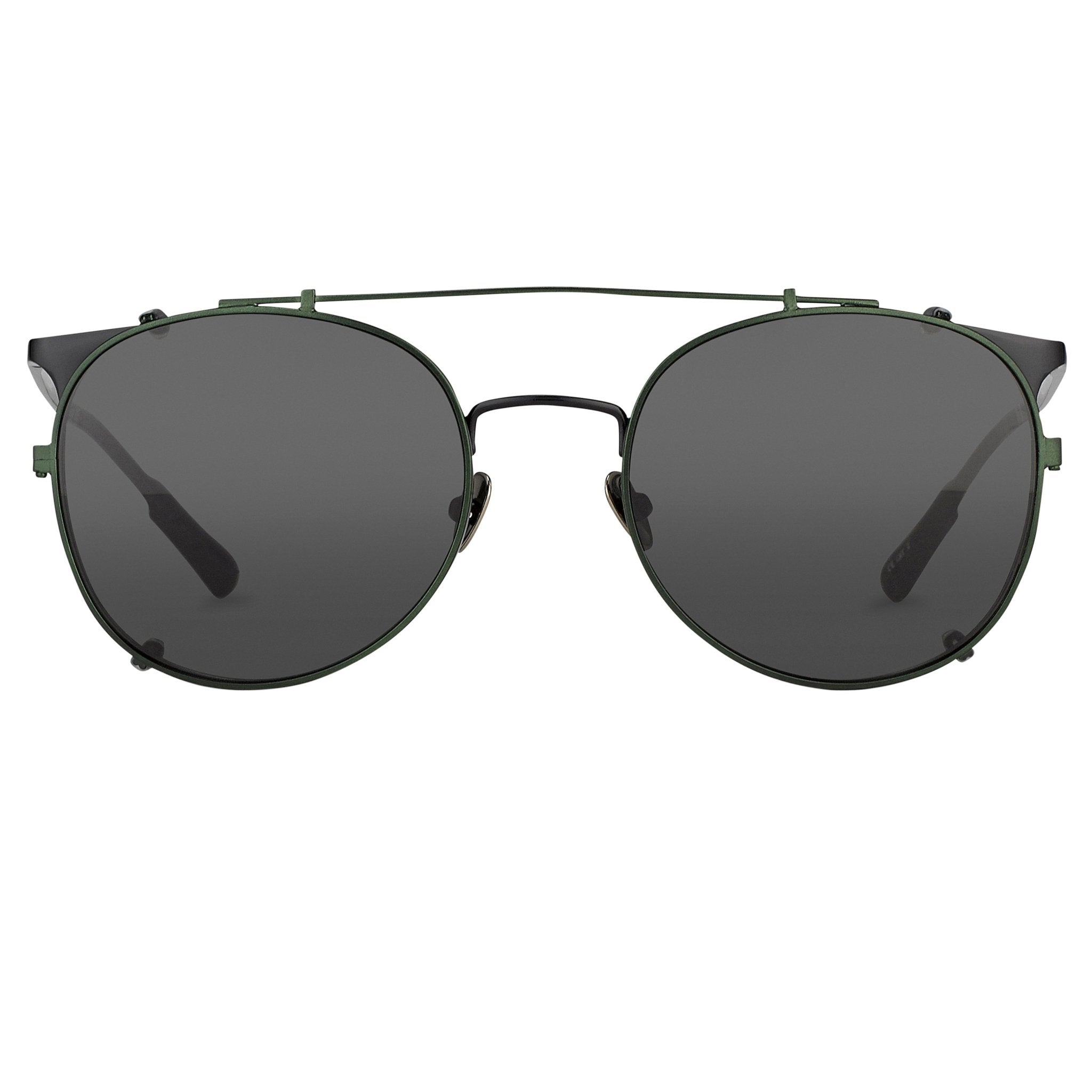 Kris Van Assche Sunglasses Round Shiny Black and Green