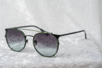 Kris Van Assche Sunglasses Round Shiny Black and Green