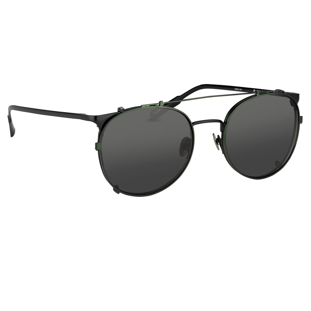 Kris Van Assche Sunglasses Round Shiny Black and Green