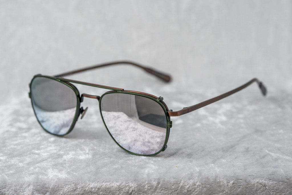 Kris Van Assche Sunglasses Rectangular Matte Bronze and Green