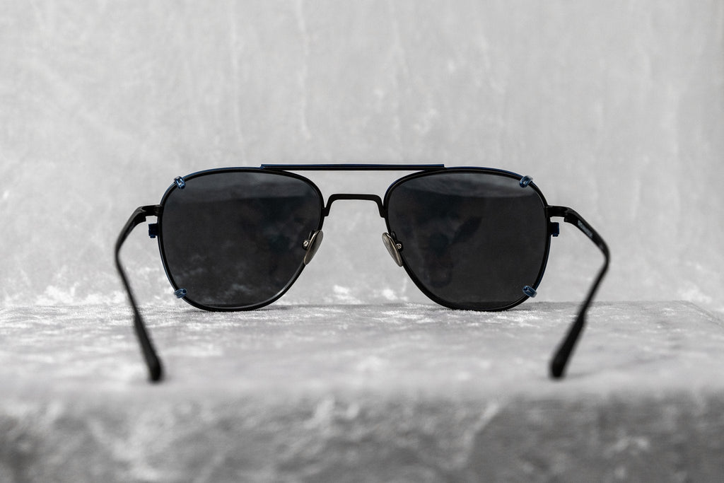 Kris Van Assche Sunglasses Rectangular Matte Black and Blue