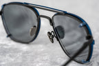 Kris Van Assche Sunglasses Rectangular Matte Black and Blue