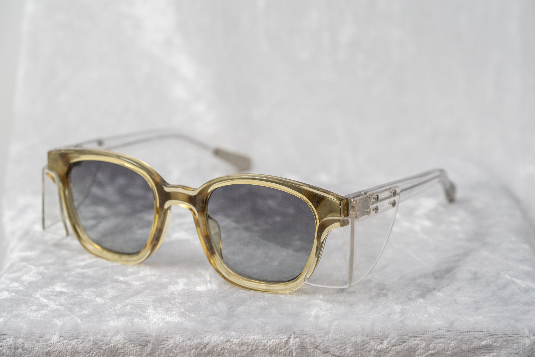Kris Van Assche Sunglasses Oval Translucent Yellow and Grey