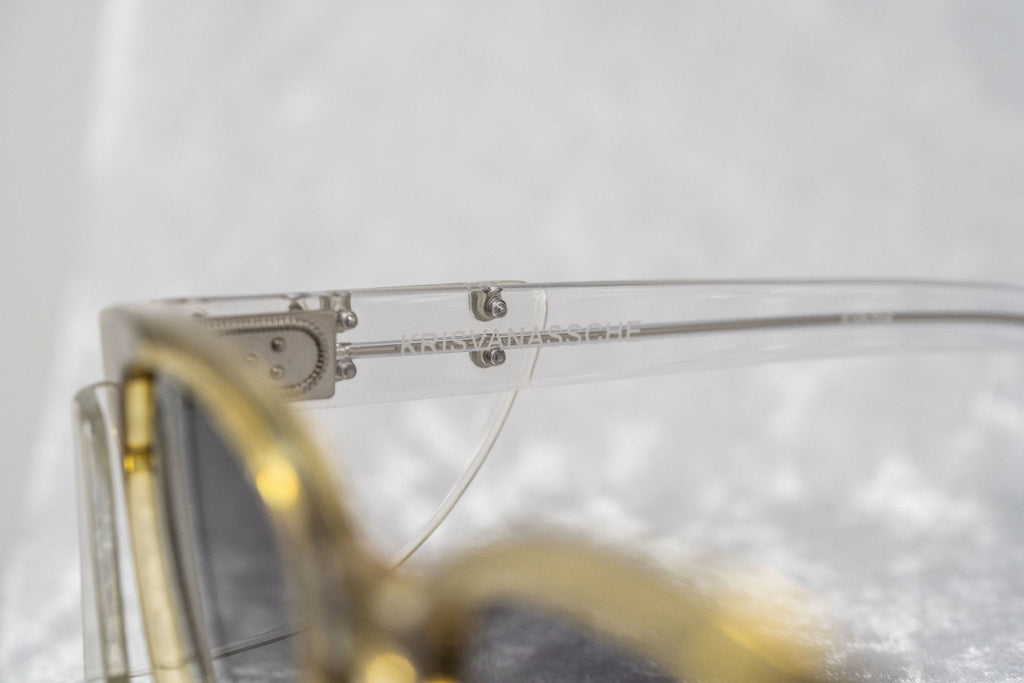 Kris Van Assche Sunglasses Oval Translucent Yellow and Grey