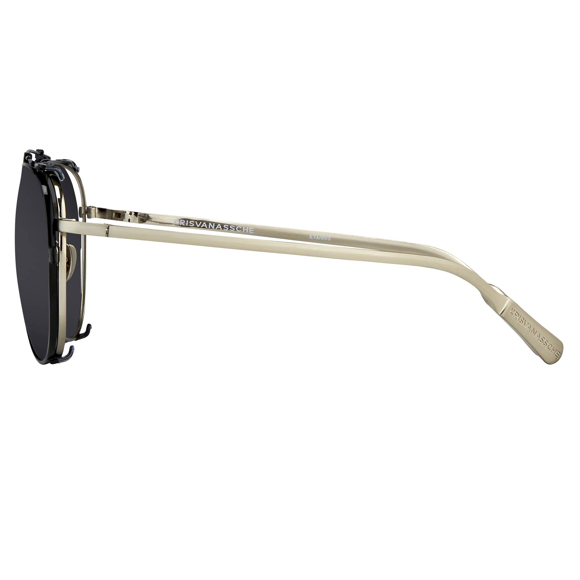 Kris Van Assche Sunglasses Shiny Black and Grey