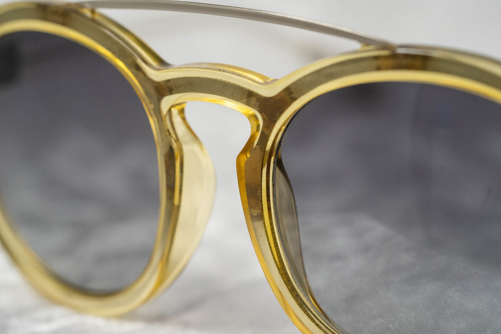 Kris Van Assche Sunglasses Double Bridge Round Yellow and Grey