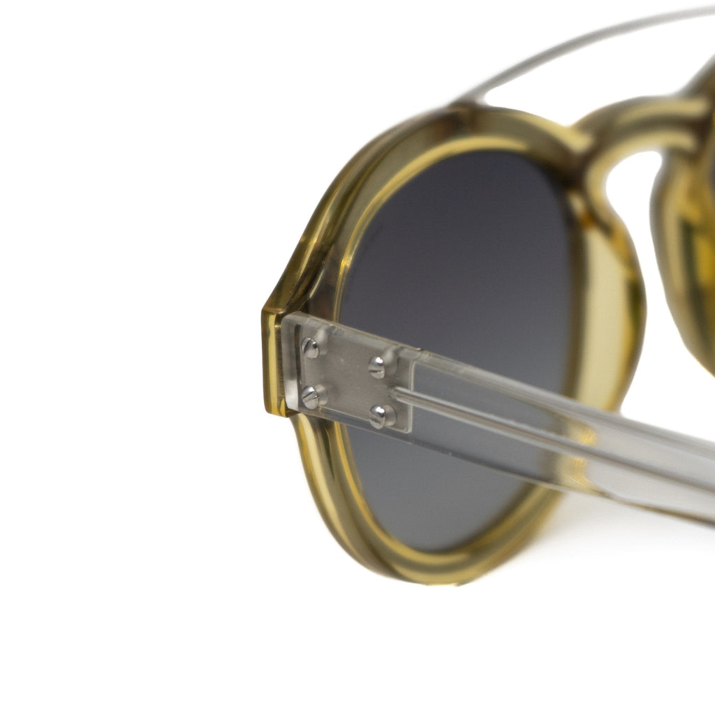 Kris Van Assche Sunglasses Double Bridge Round Yellow and Grey