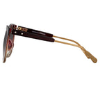 Kris Van Assche Sunglasses D-Frame Burgundy and Brown