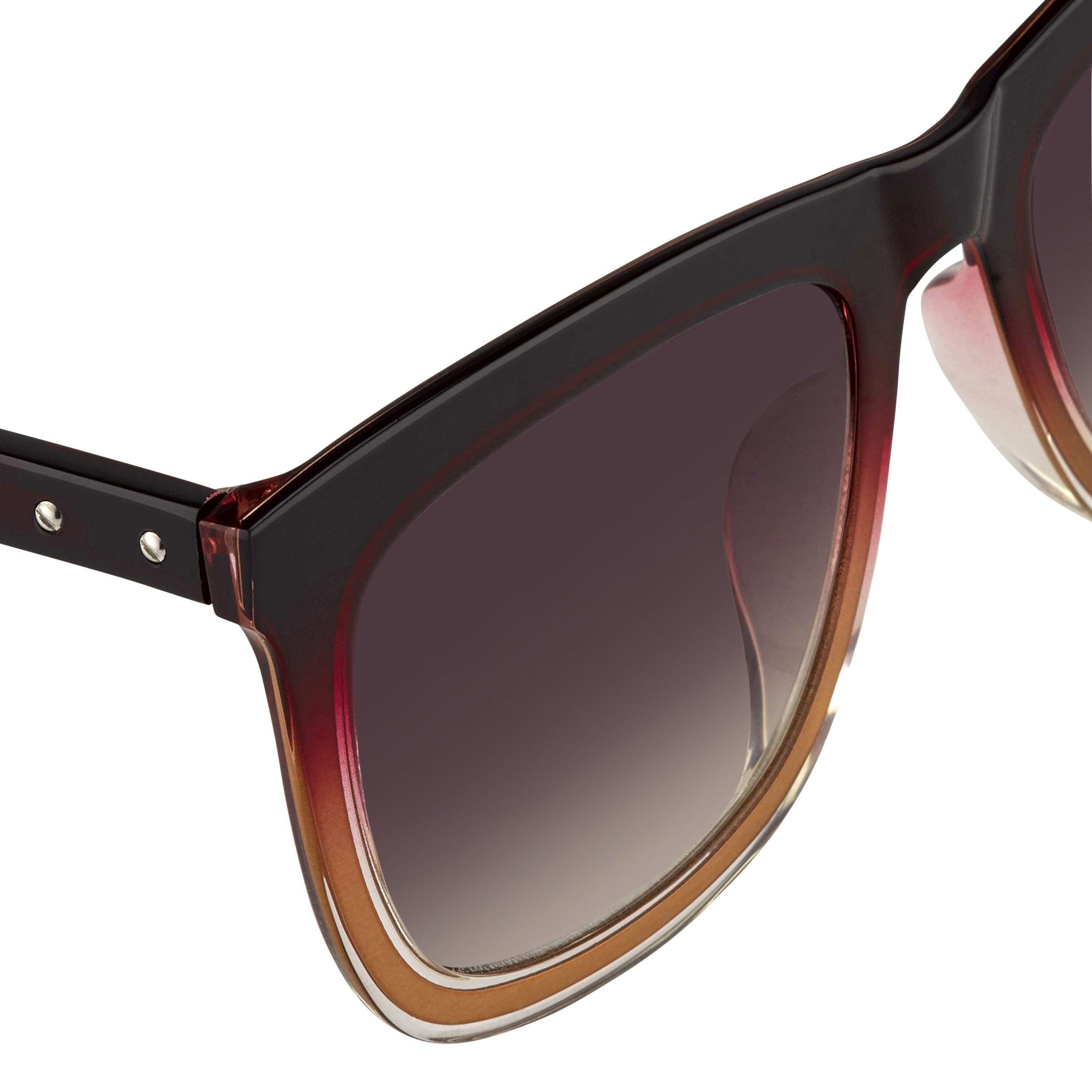 Kris Van Assche Sunglasses D-Frame Burgundy and Brown