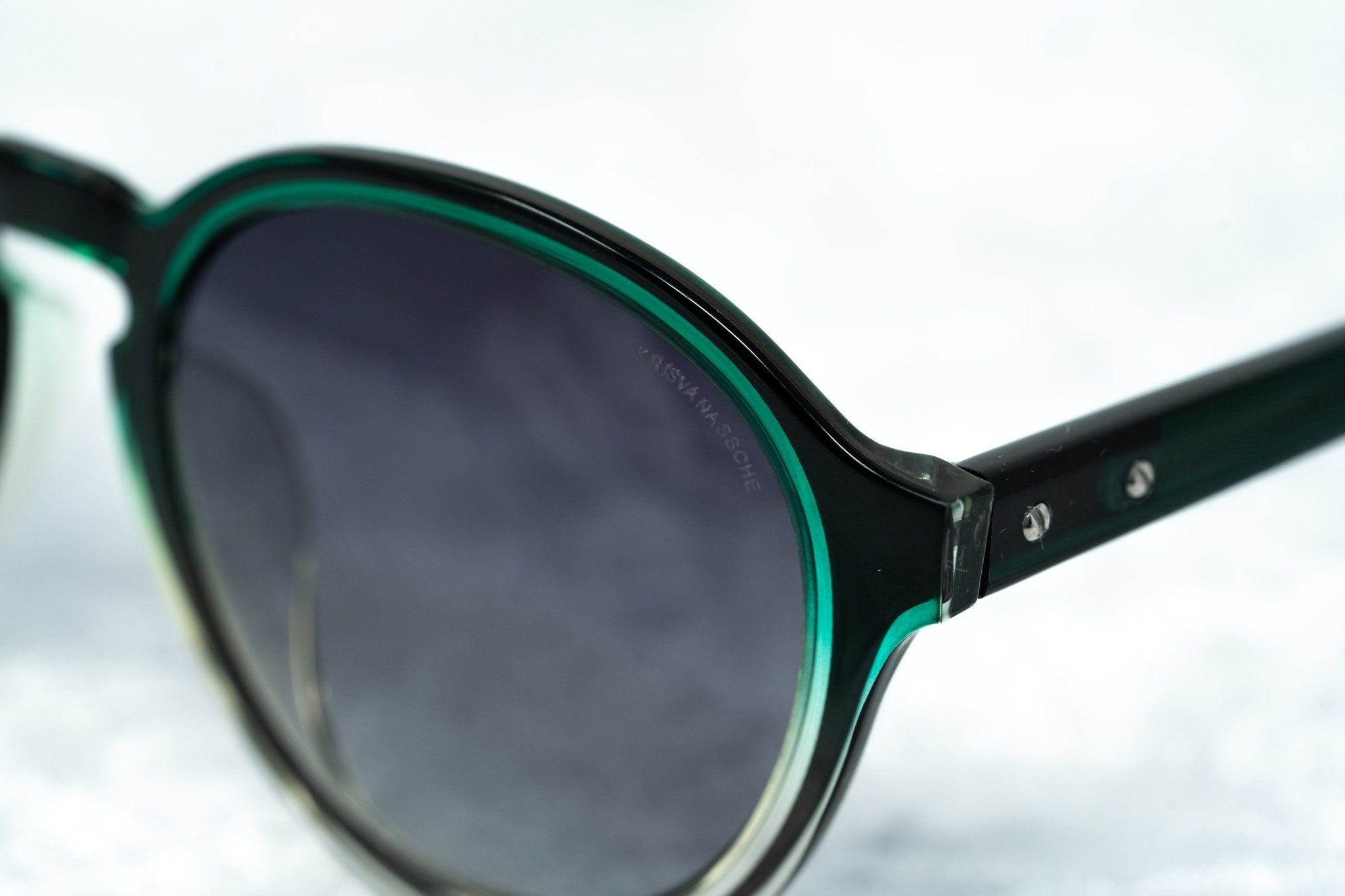 Kris Van Assche Men's Sunglasses Round Green and Grey
