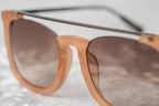 Kris Van Assche Sunglasses D-Frame Peach and Brown