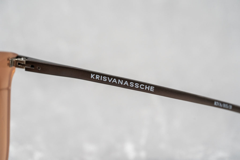 Kris Van Assche Sunglasses D-Frame Peach and Brown