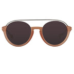 Kris Van Assche Sunglasses Double Bridge Round Apricot and Brown