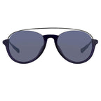 Kris Van Assche Sunglasses Navy Shiny Black and Blue