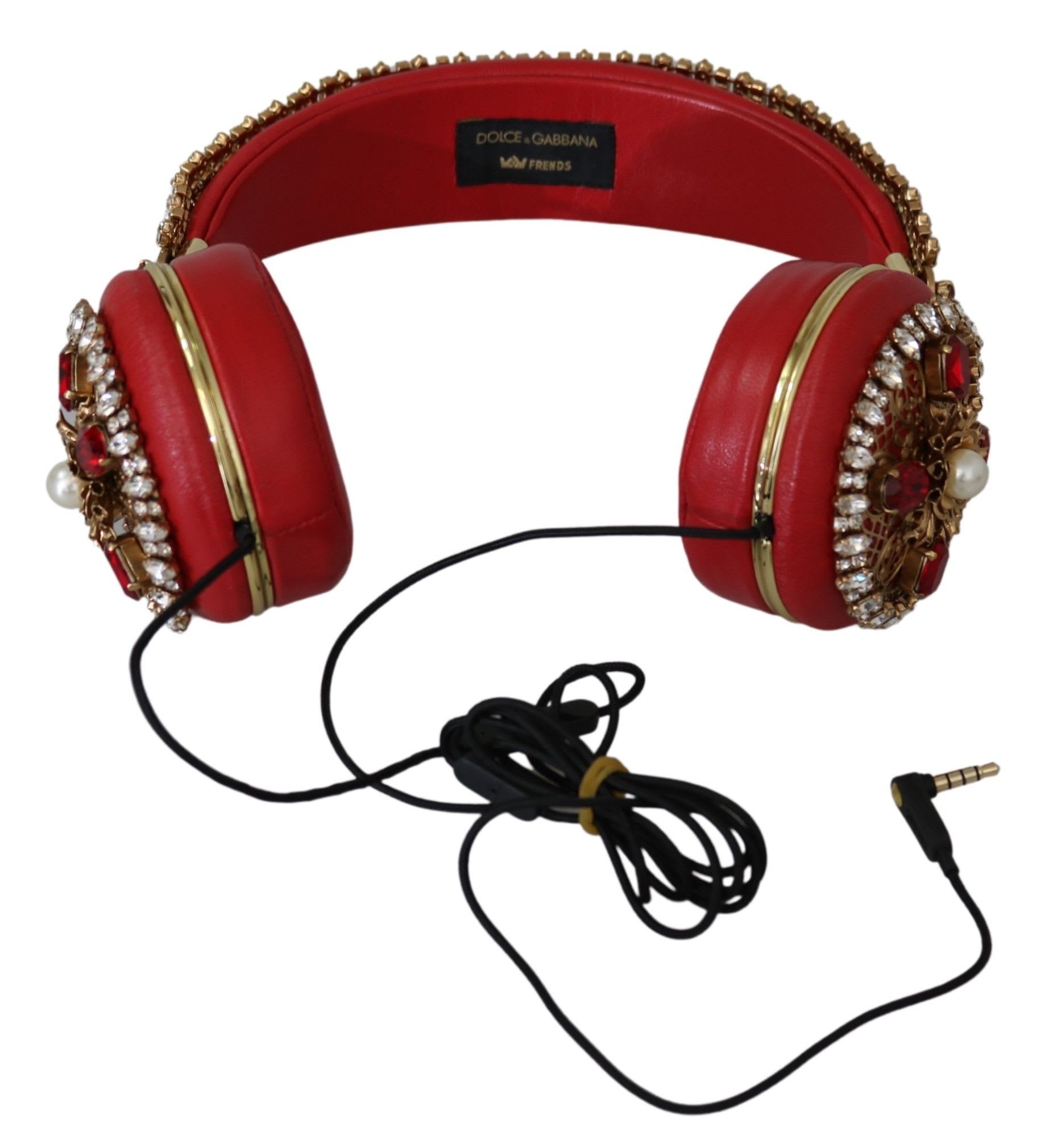 Dolce & Gabbana FRENDS Leather Floral Crystal Headset Women's Headphones