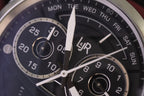 L&Jr Men's Watch Chronograph Day and Date Black