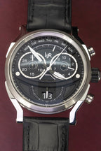 L&Jr Men's Watch Chronograph Day and Date Black