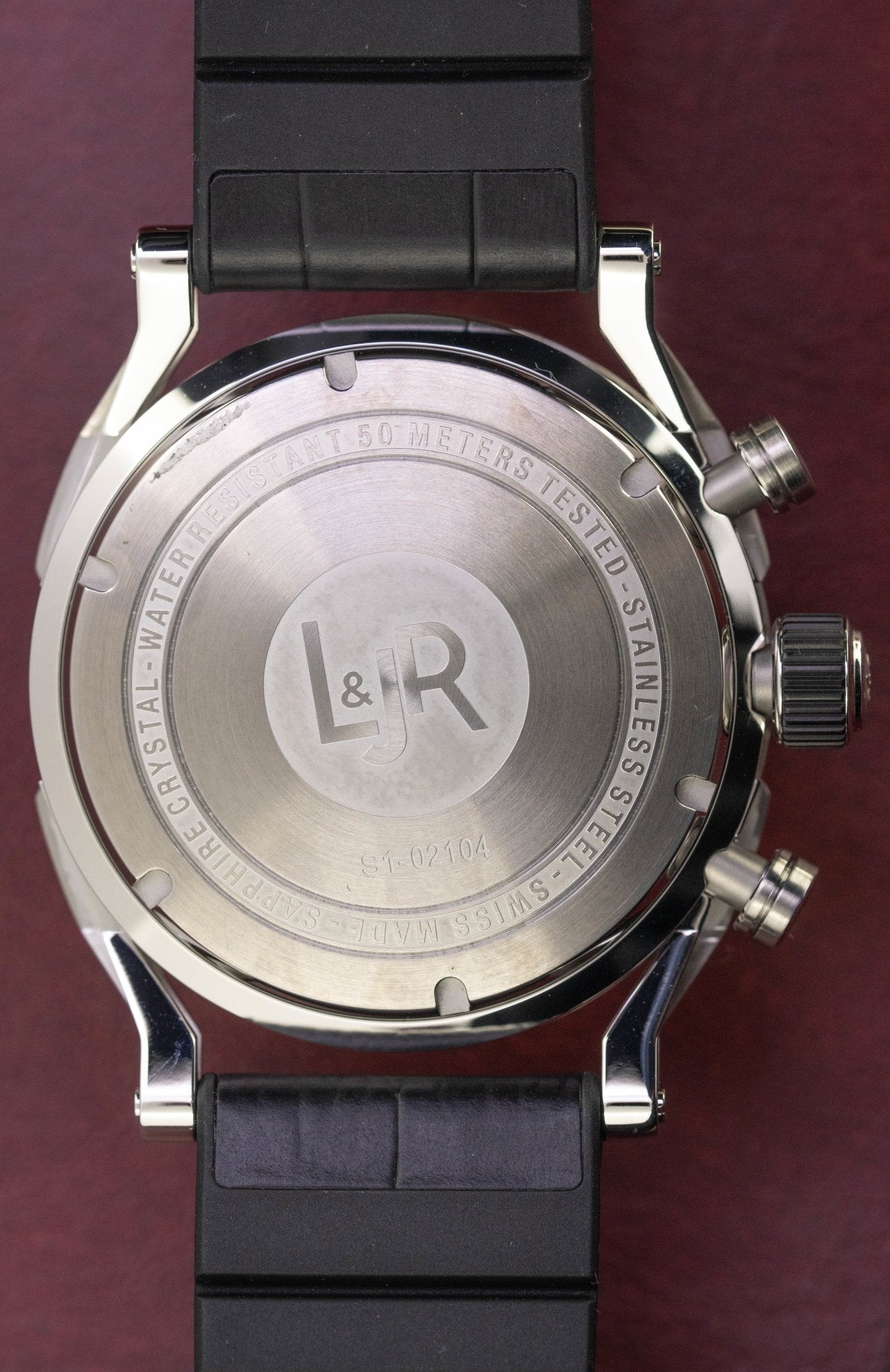L&Jr Men's Watch Chronograph Day and Date Black
