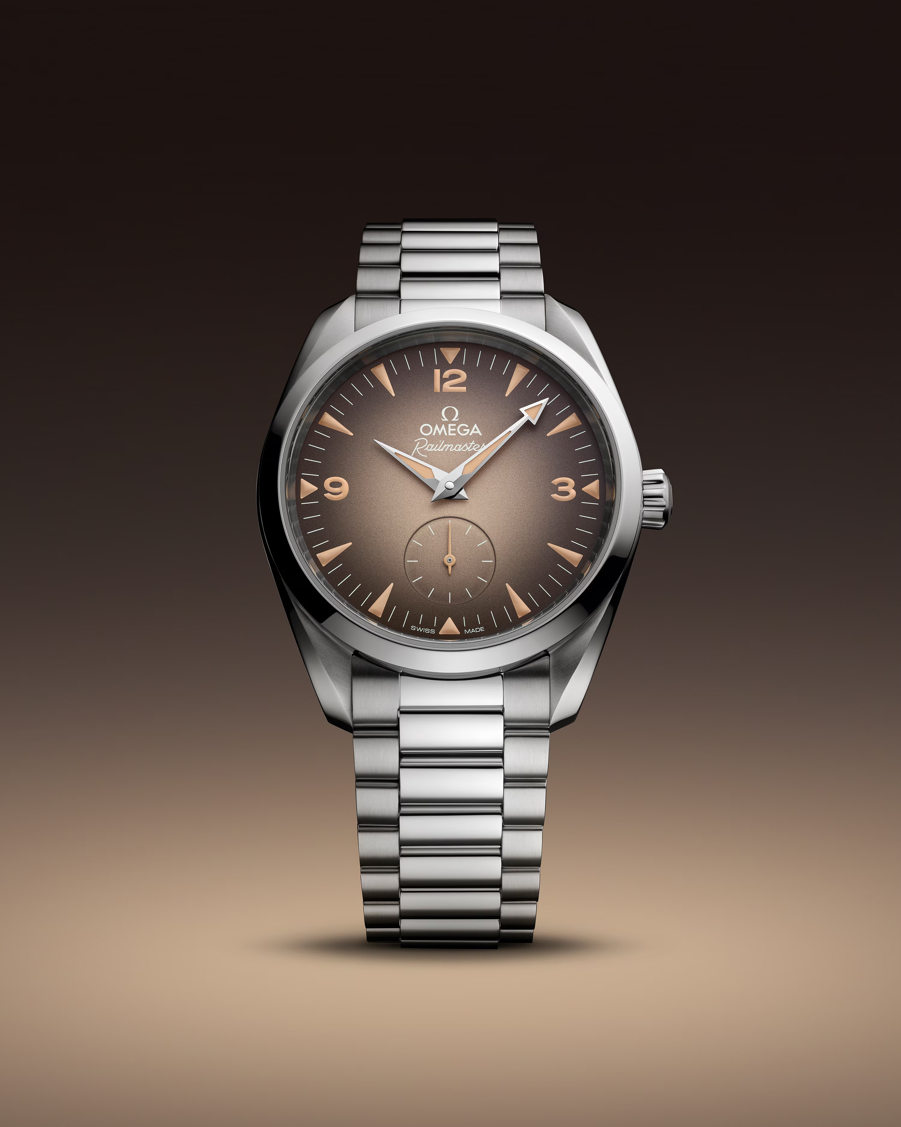 Seamaster Railmaster | 38mm, Stainless Steel, Brown Dial